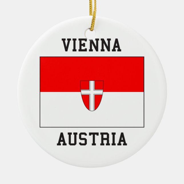 Adorno De Cerámica Bandera de Viena Austria (Frente)