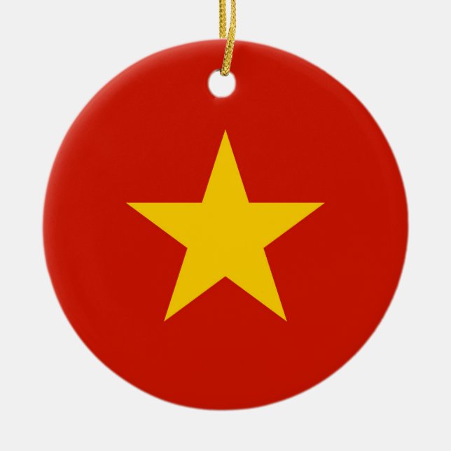 Adorno De Cerámica Bandera de Vietnam (Frente)