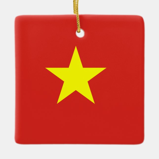 Adorno De Cerámica Bandera de Vietnam (vietnamita) (Anverso)