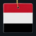 Adorno De Cerámica Bandera de Yemen<br><div class="desc">Productos de bandera mundial de personalizable - Por favor,  no dude en añadir su propio texto.</div>