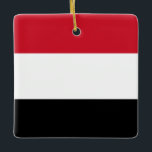 Adorno De Cerámica Bandera de Yemen<br><div class="desc">Productos de bandera mundial de personalizable - Por favor,  no dude en añadir su propio texto.</div>