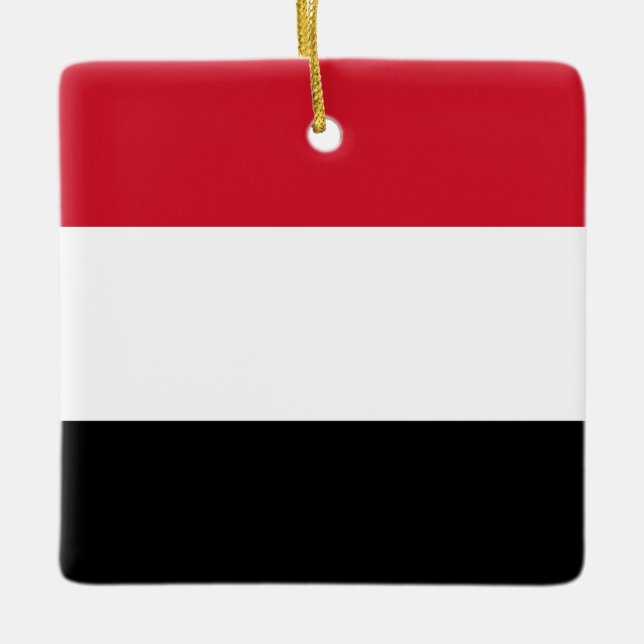 Adorno De Cerámica Bandera de Yemen (Anverso)