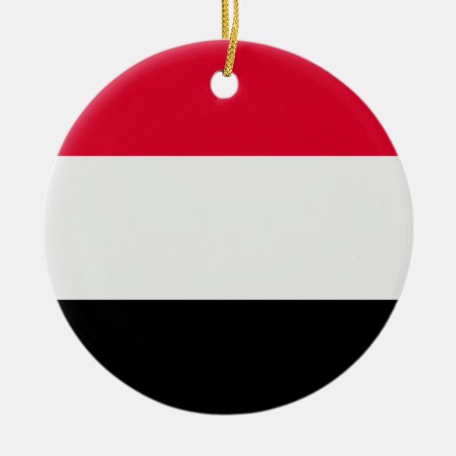 Adorno De Cerámica Bandera de Yemen (Frente)