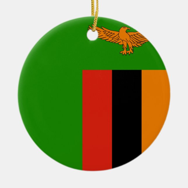 Adorno De Cerámica Bandera de Zambia (Frente)