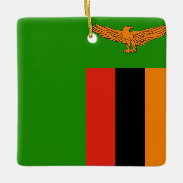 Adorno De Cerámica Bandera de Zambia (Anverso)