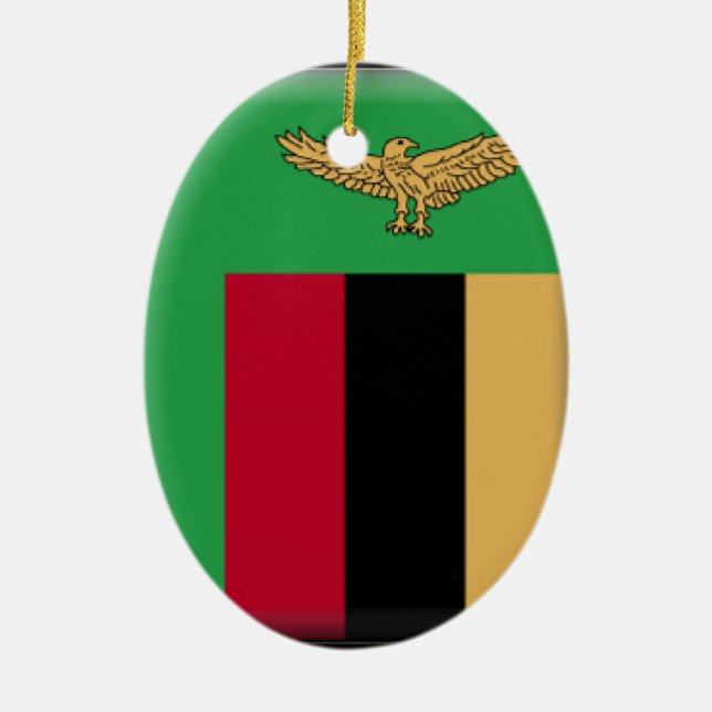 Adorno De Cerámica Bandera de Zambia (Frente)