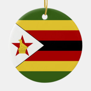Adorno De Cerámica Bandera de Zimbabue