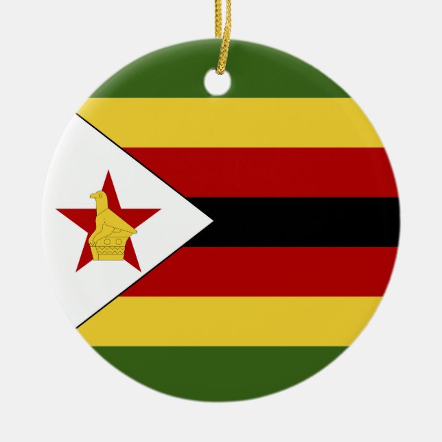 Adorno De Cerámica Bandera de Zimbabue (Frente)