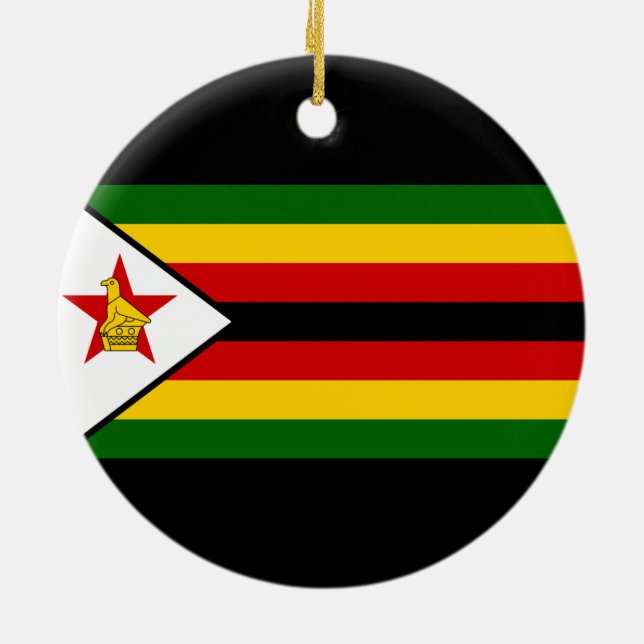 Adorno De Cerámica Bandera de Zimbabue (Atrás)