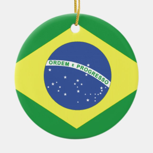 Adorno De Cerámica Bandera del Brasil (Frente)