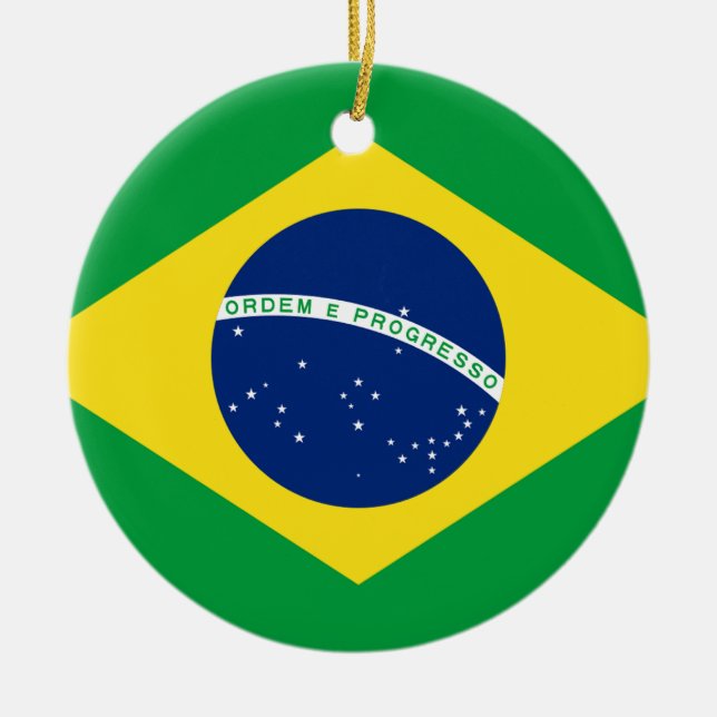 Adorno De Cerámica Bandera del Brasil - Bandeira hace el Brasil (Frente)