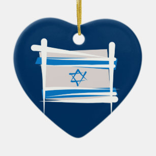 Adorno De Cerámica Bandera del cepillo de Israel