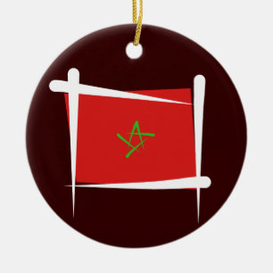 Adorno De Cerámica Bandera del cepillo de Marruecos
