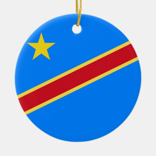 Adorno De Cerámica Bandera del Congo (Frente)