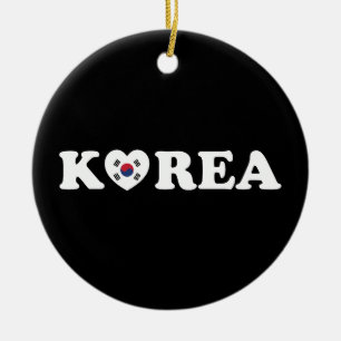 Adorno De Cerámica Bandera del corazón del amor de Corea