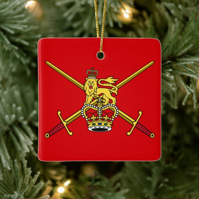 Adorno De Cerámica Bandera del Ejército Británico (no cerimonial) (Árbol)