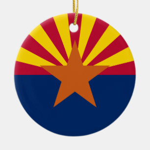 Adorno De Cerámica Bandera del estado de Arizona