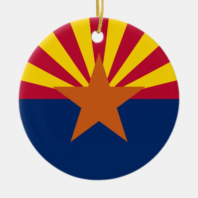 Adorno De Cerámica Bandera del estado de Arizona (Frente)