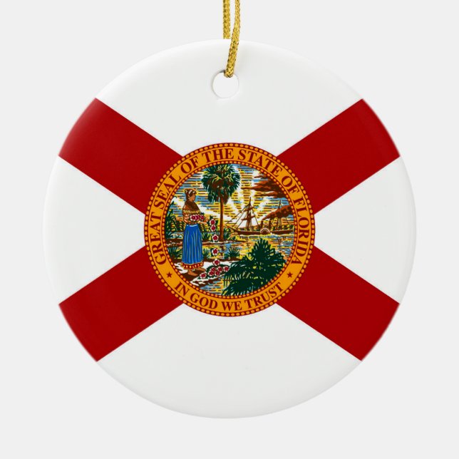 Adorno De Cerámica Bandera del estado de Florida (Frente)