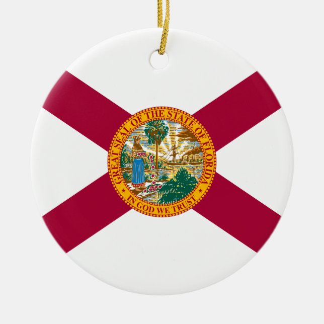Adorno De Cerámica Bandera del estado de Florida (Frente)