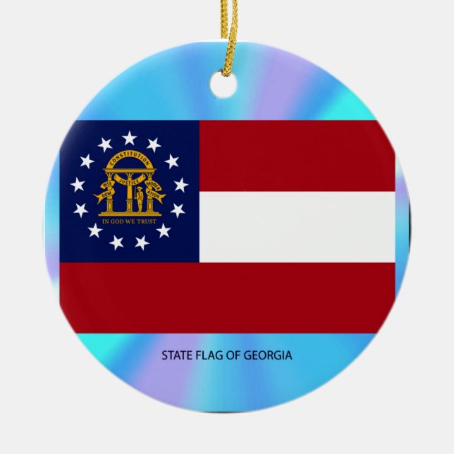 Adorno De Cerámica Bandera del Estado de Georgia (Frente)