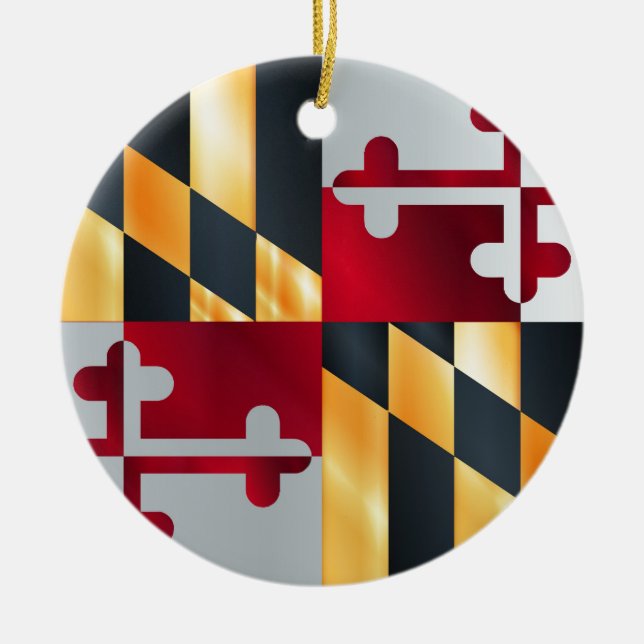 Adorno De Cerámica Bandera del estado de Maryland (Frente)