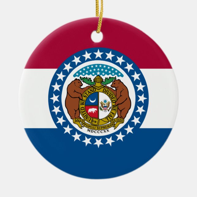 Adorno De Cerámica Bandera del Estado de Misuri (Frente)