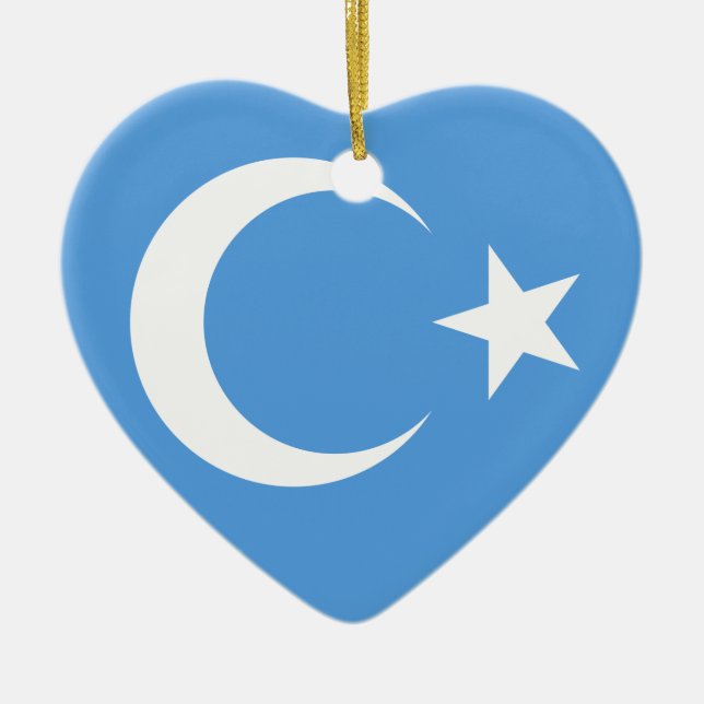 Adorno De Cerámica Bandera del este de Turkestan Uyghur (Frente)