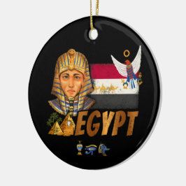 Adorno De Cerámica Bandera Del Faraón Vintage De Egipto Y Souvenir De