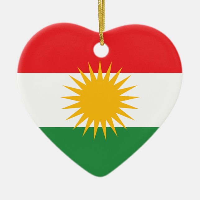 Adorno De Cerámica Bandera del Kurdistan (Frente)
