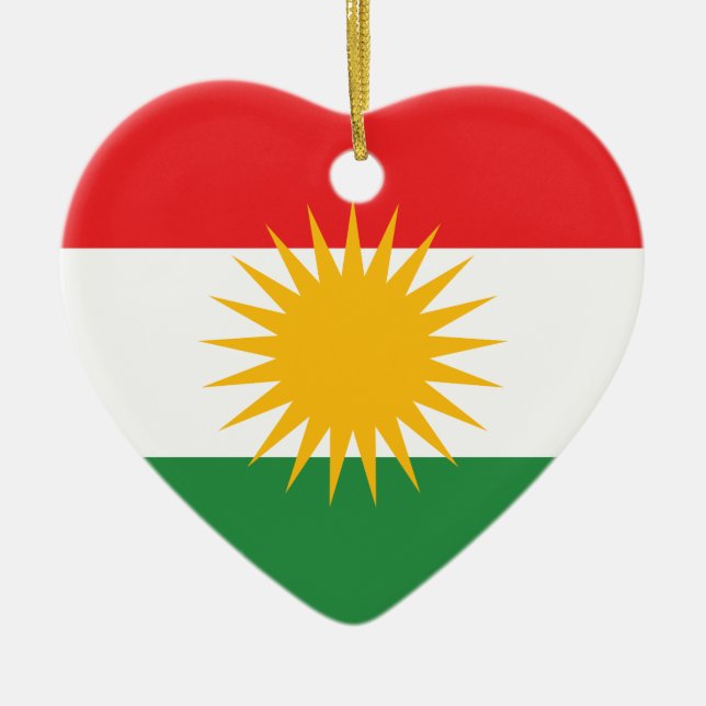 Adorno De Cerámica Bandera del Kurdistan; Kurd; Kurdo (Frente)