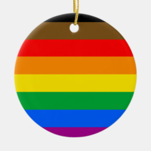 Adorno De Cerámica Bandera del Orgullo Arcoíris de Filadelfia