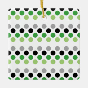 Adorno De Cerámica Bandera del Orgullo Aromántico Colores Polkadots
