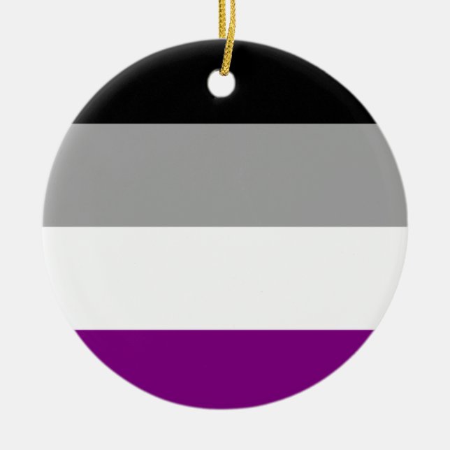 Adorno De Cerámica Bandera del Orgullo Asexual (Frente)