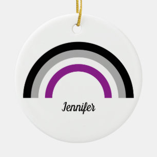 Adorno De Cerámica Bandera del orgullo asexual arcoiris personalizada