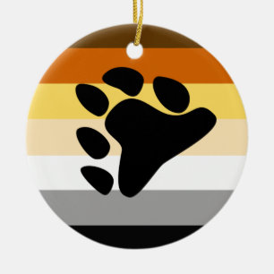 Adorno De Cerámica Bandera del Orgullo de los Osos con Pata