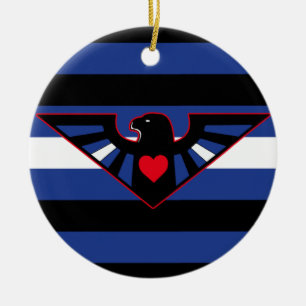 Adorno De Cerámica Bandera del Orgullo del Águila de Cuero