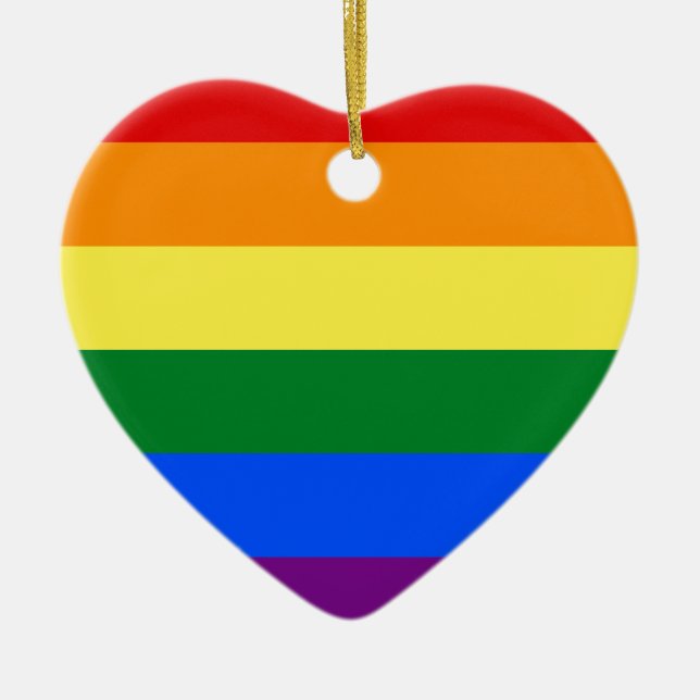 Adorno De Cerámica Bandera del orgullo gay arcoiris LGBT (Frente)