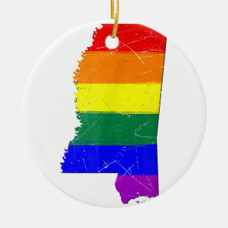 Adorno De Cerámica Bandera del Orgullo Gay de Misisipi