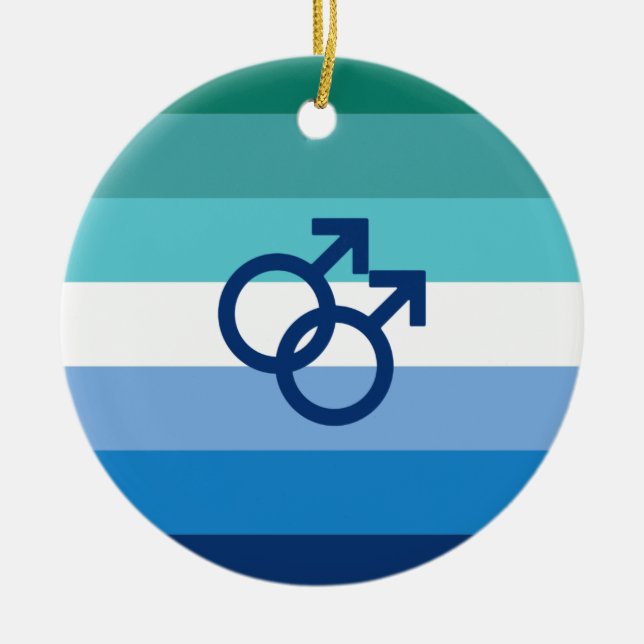 Adorno De Cerámica Bandera del Orgullo Gay Masculino MLM (Frente)