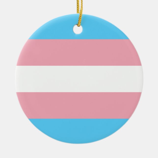 Adorno De Cerámica Bandera del Orgullo Transgénero (Frente)