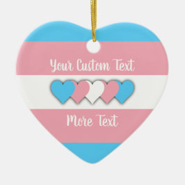 Adorno De Cerámica Bandera del orgullo transgénero con texto