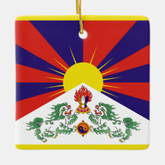 Adorno De Cerámica Bandera del Tíbet Libre