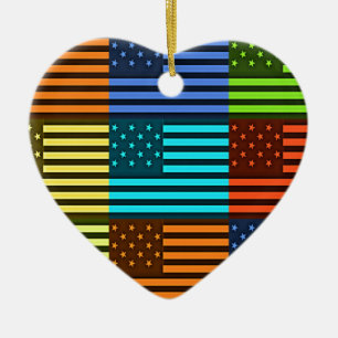 Adorno De Cerámica Bandera divertida de Estados Unidos