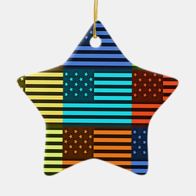 Adorno De Cerámica Bandera divertida de Estados Unidos (Frente)