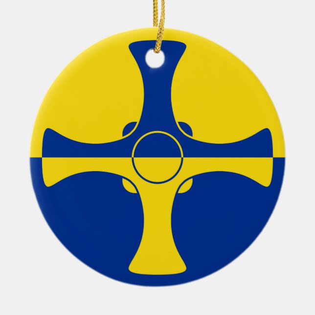 Adorno De Cerámica Bandera Durham (condado de Inglaterra, Reino Unido (Frente)