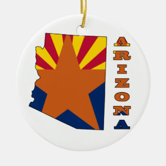 Adorno De Cerámica Bandera en el mapa Arizona