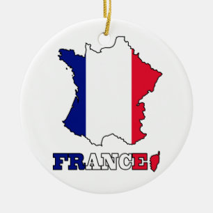 Adorno De Cerámica Bandera en el mapa de Francia