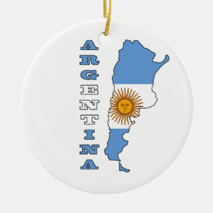 Adorno De Cerámica Bandera en el mapa de la Argentina