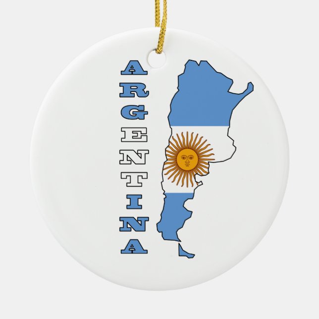 Adorno De Cerámica Bandera en el mapa de la Argentina (Frente)